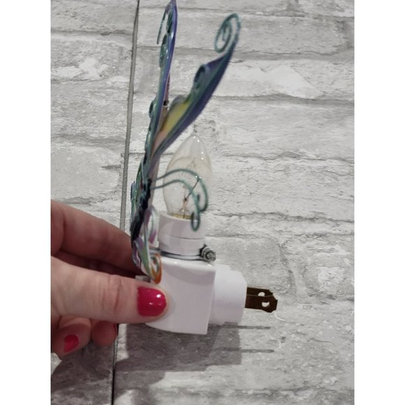 Ganz Metal‎ Butterfly Night Light NWOT 6" x 5.5" Swirls Blue Green Yellow - Picture 8 of 9